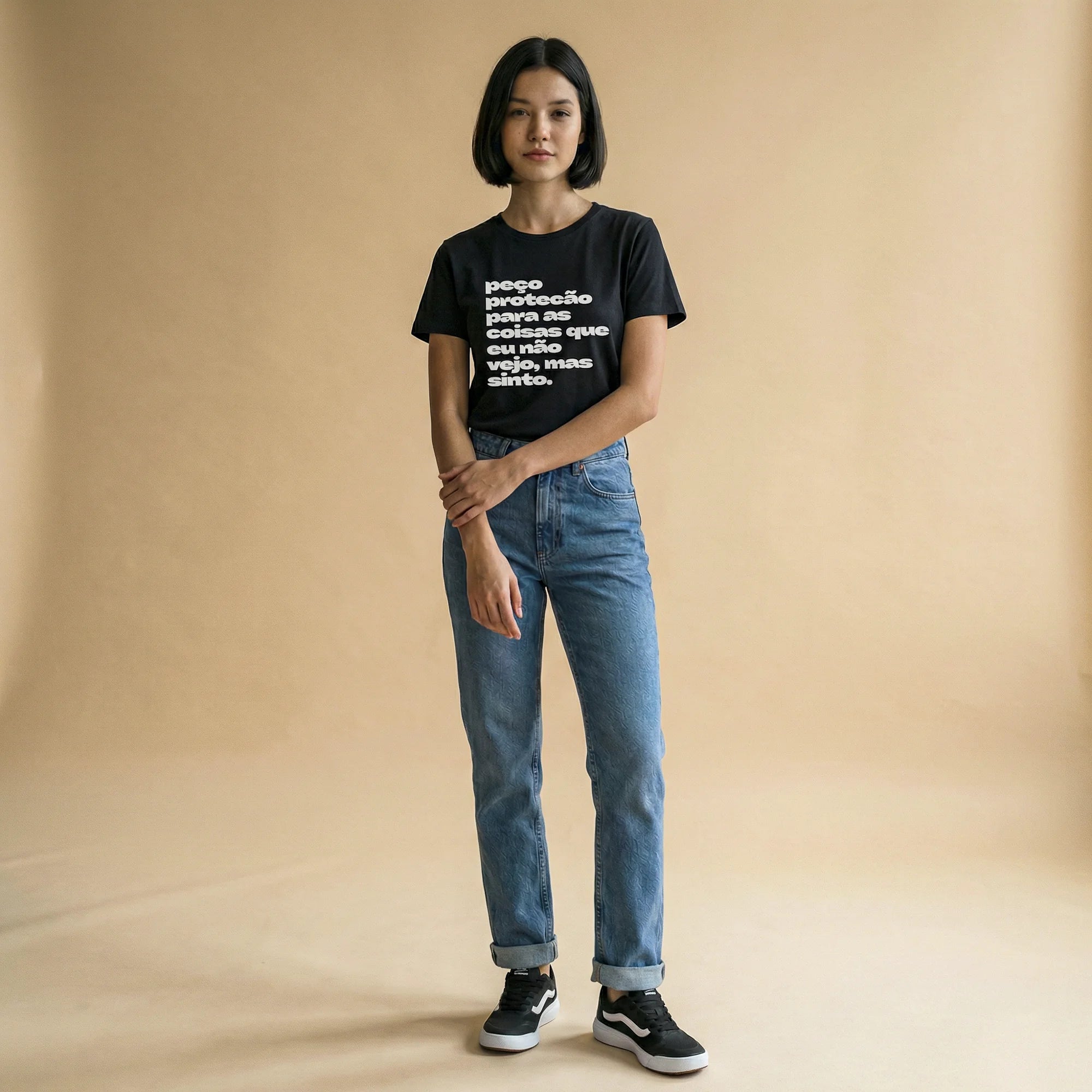 Camiseta Basica pecoprotecao Feminina Preto