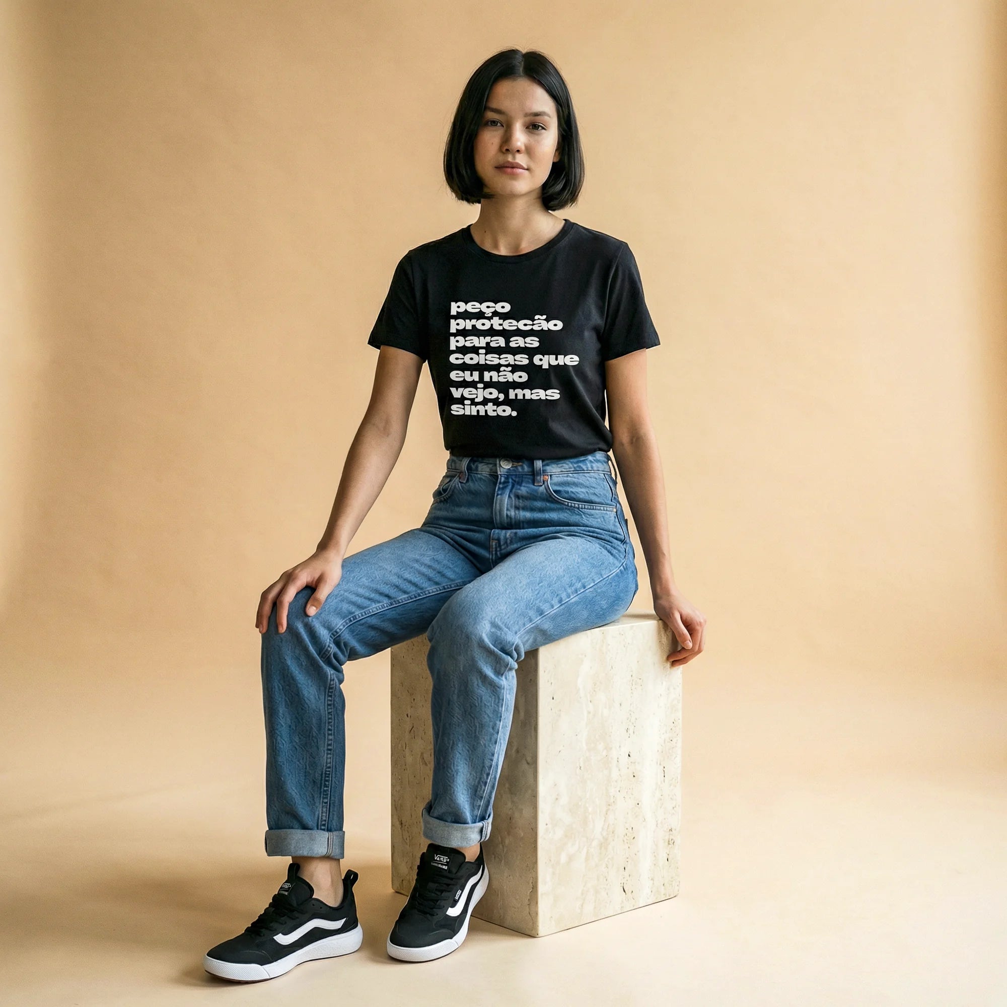 Camiseta Basica pecoprotecao Feminina Preto
