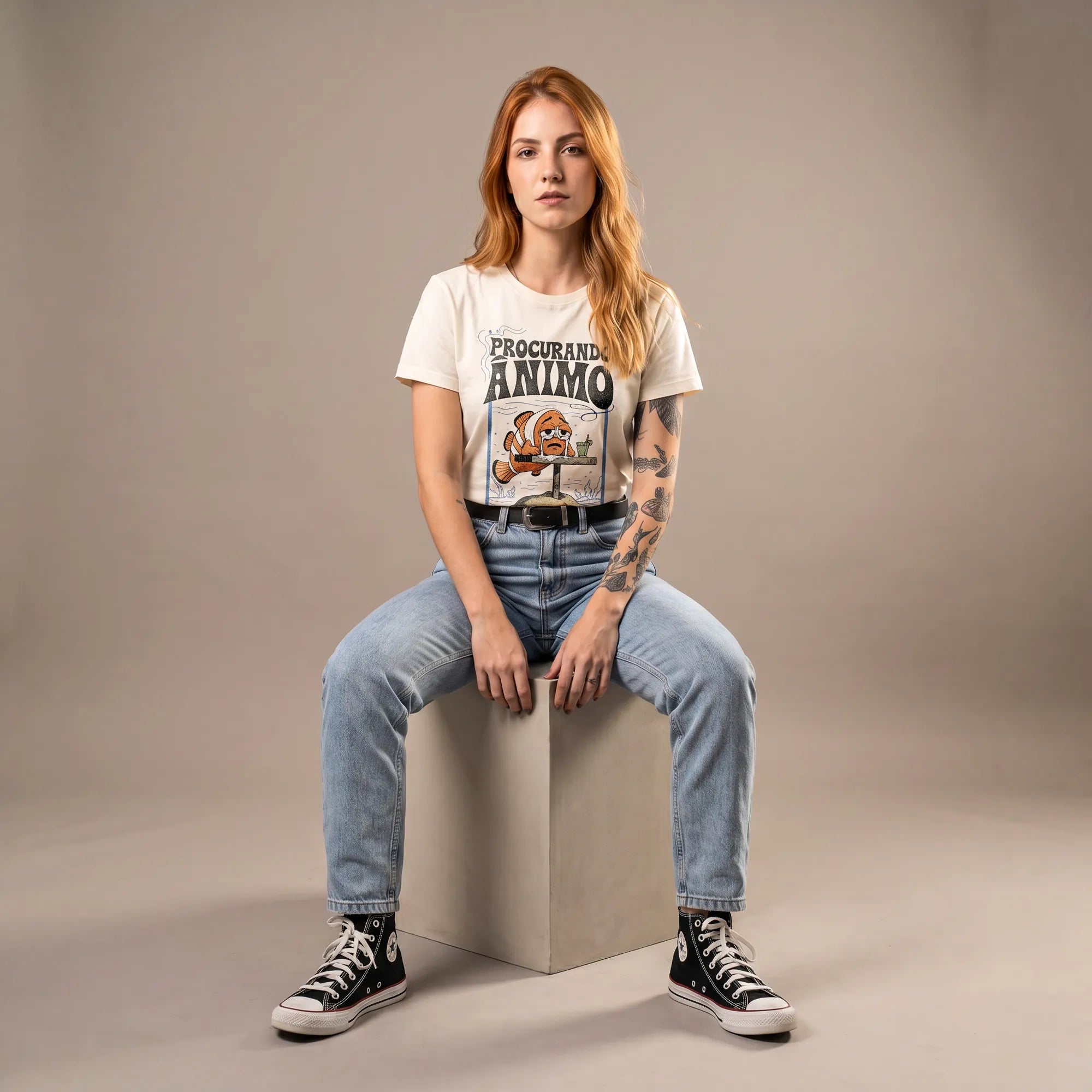 Camiseta Basica Procurando Animo Feminina Off-White 02