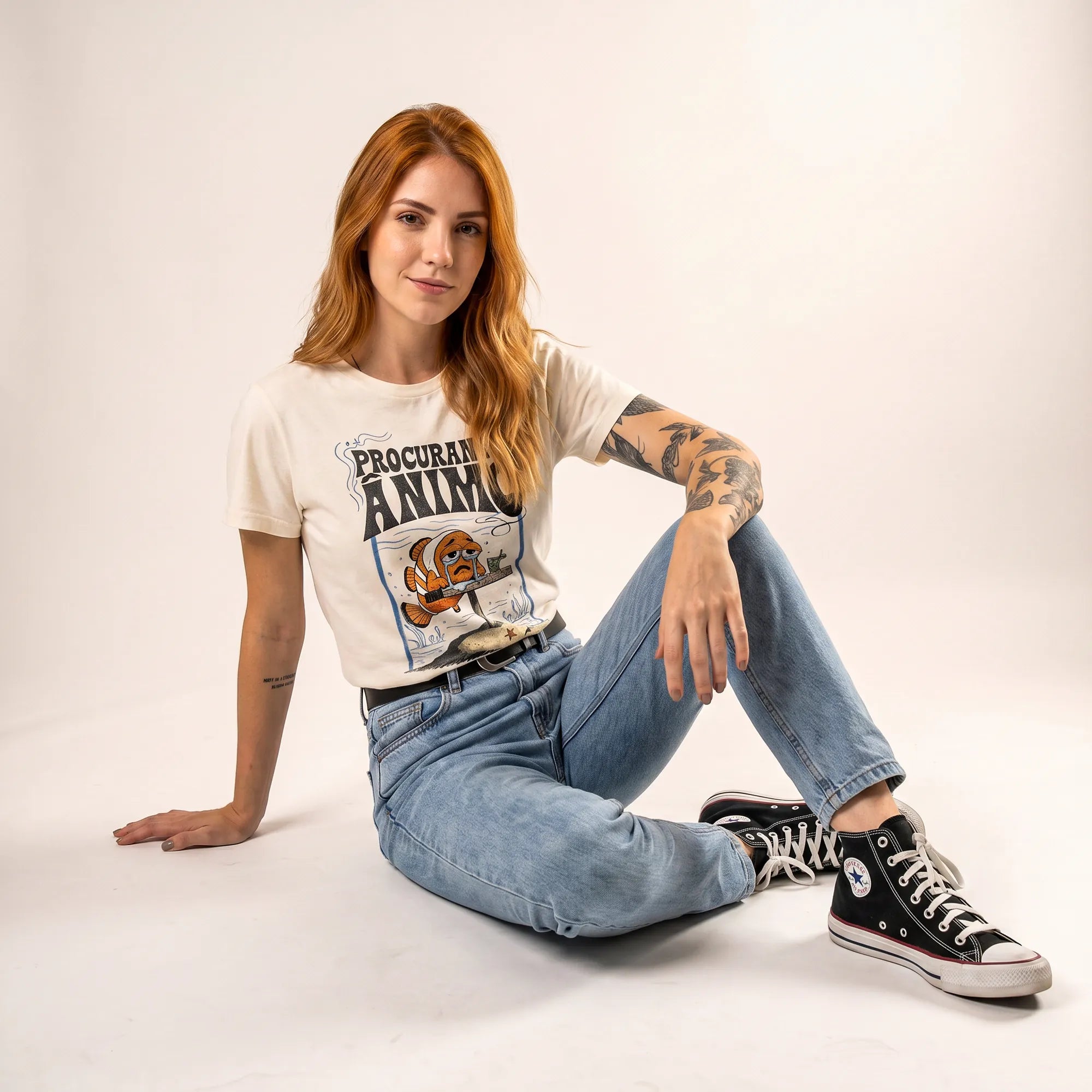 Camiseta Basica Procurando Animo Feminina Off-White 04
