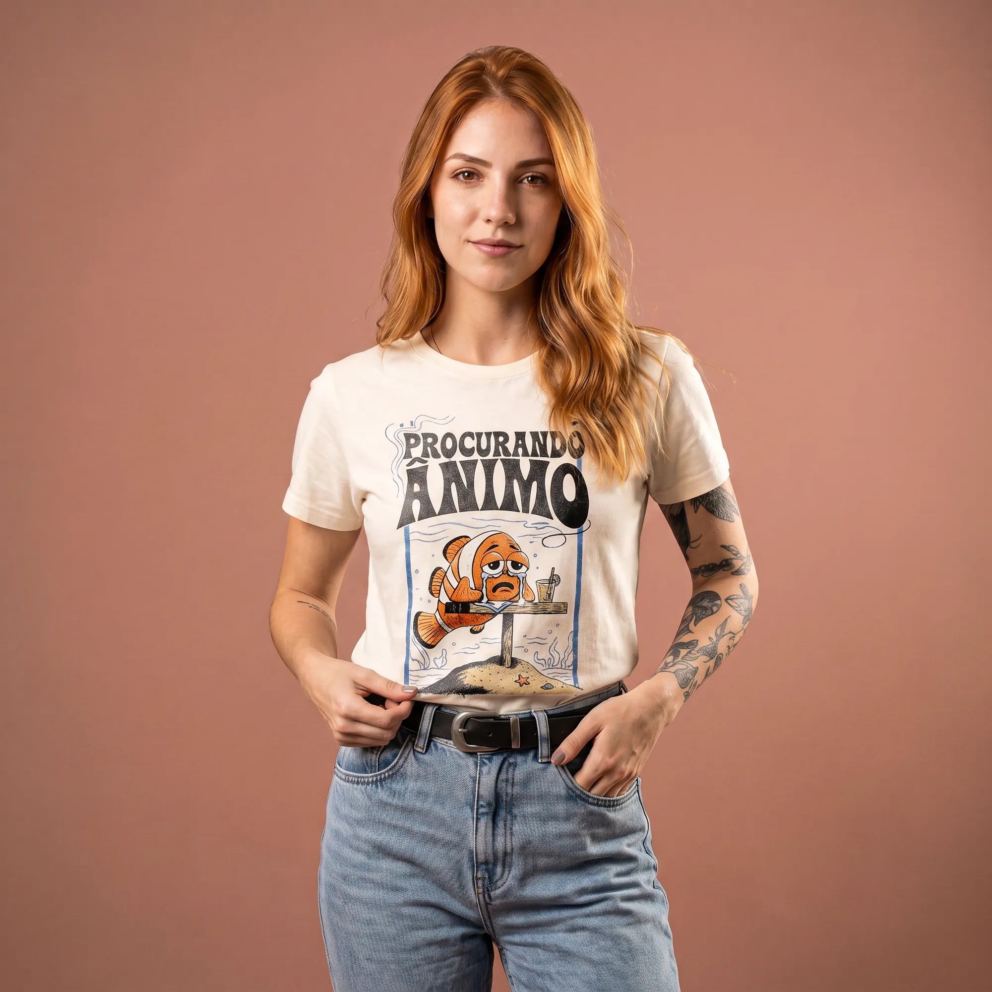 Camiseta Basica Procurando Animo Feminina Off-White 05