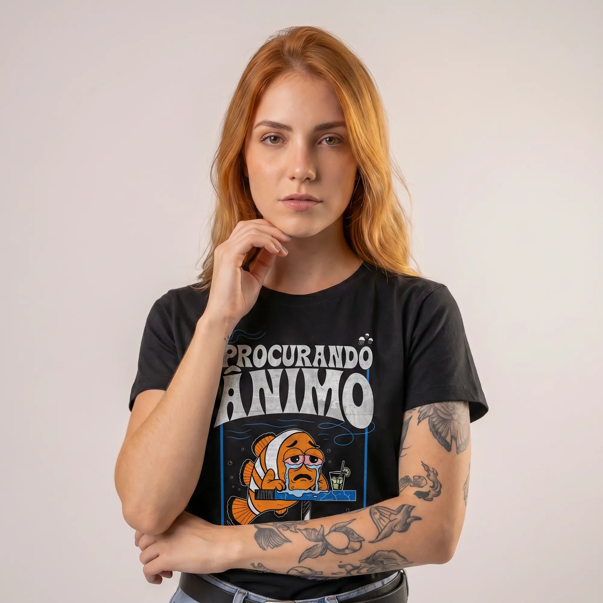 Camiseta Basica Procurando Animo Feminina Preto 02