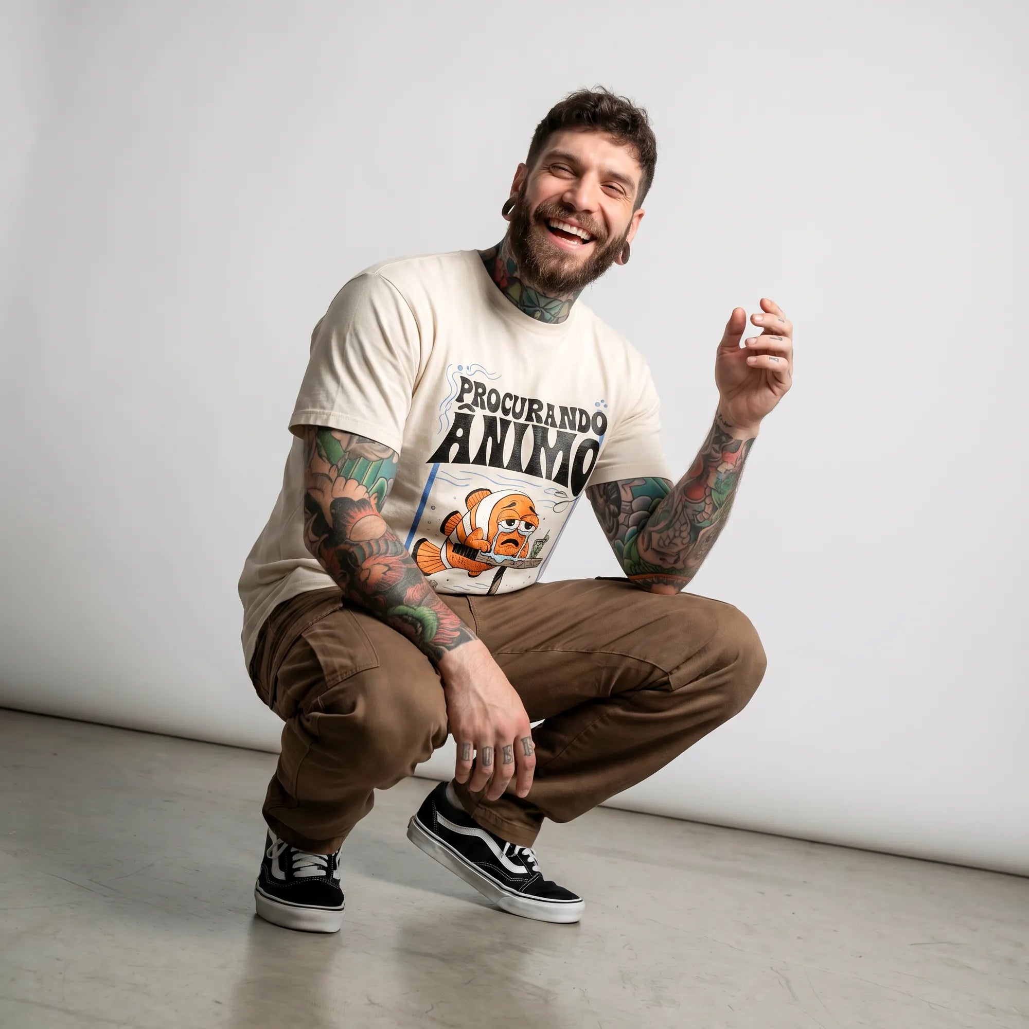 Camiseta Basica Procurando Animo Masculina Off-White 02