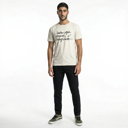 Camiseta Basica tudomove Masculina Off-White