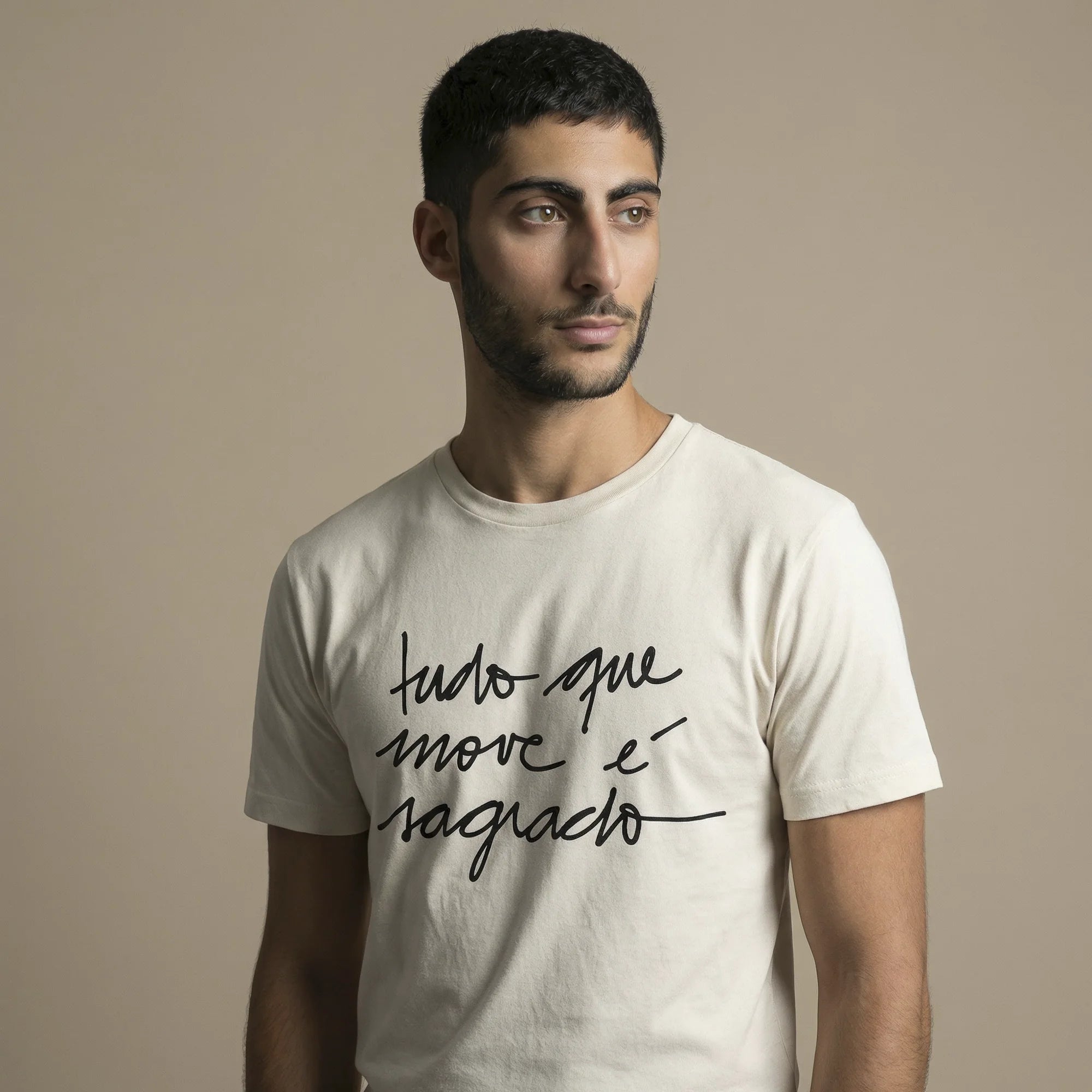 Camiseta Basica tudomove Masculina Off-White