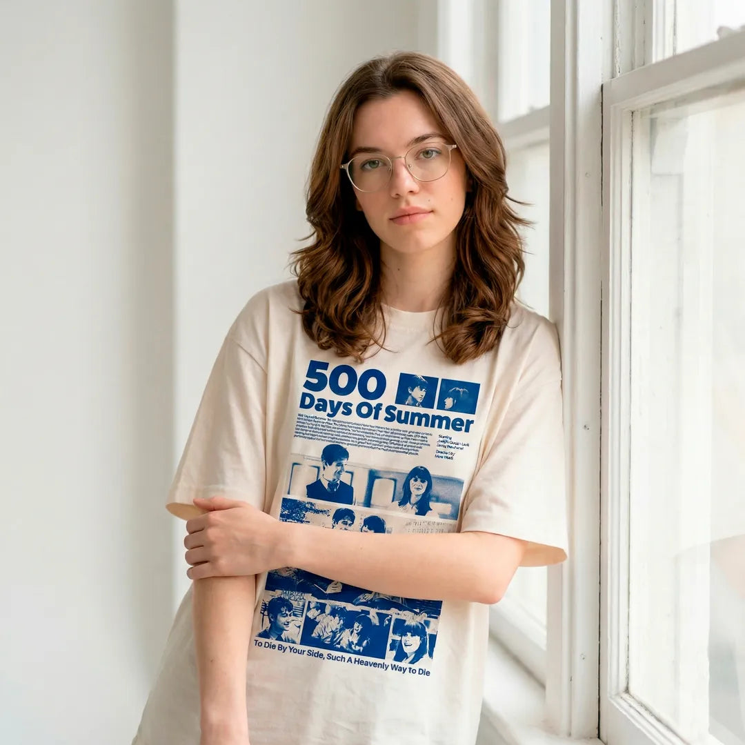 Camiseta Oversized 500 Days of Summer Feminina Off-White