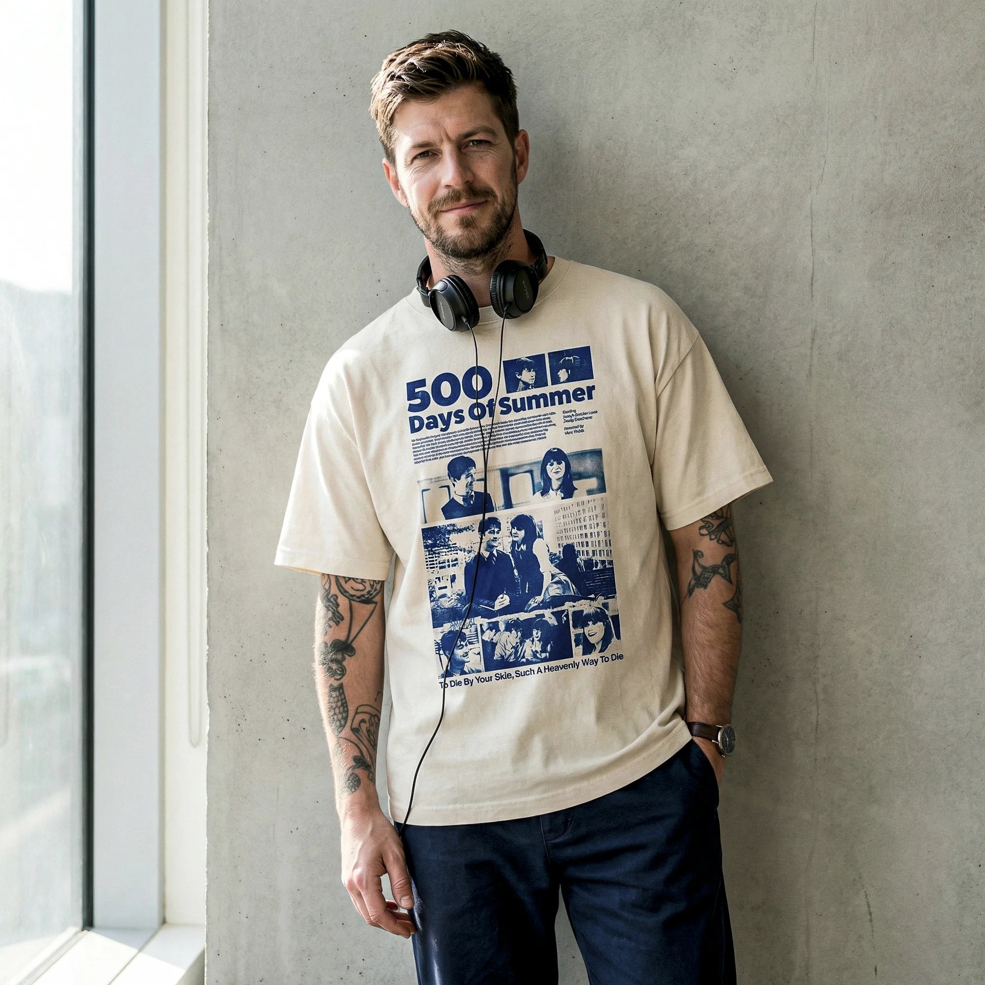 Camiseta Oversized 500days Masculina Off-White