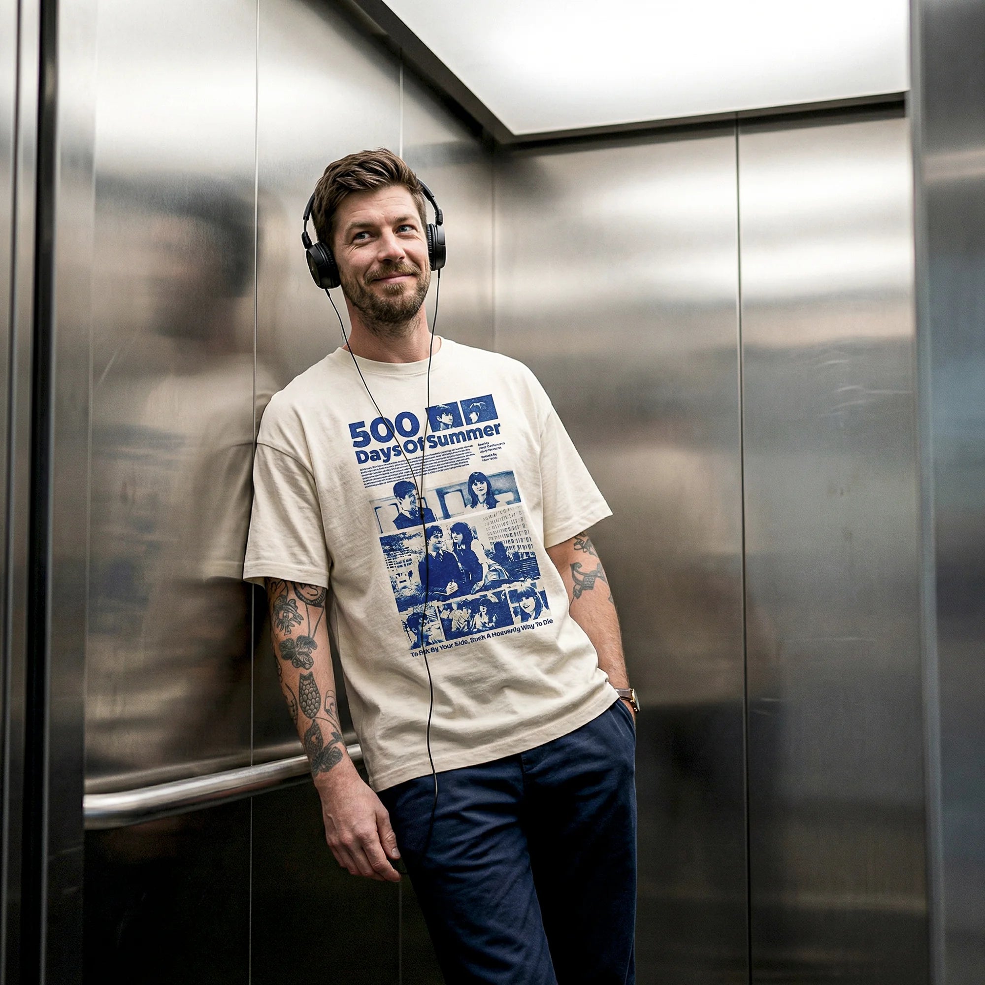 Camiseta Oversized 500days Masculina Off-White