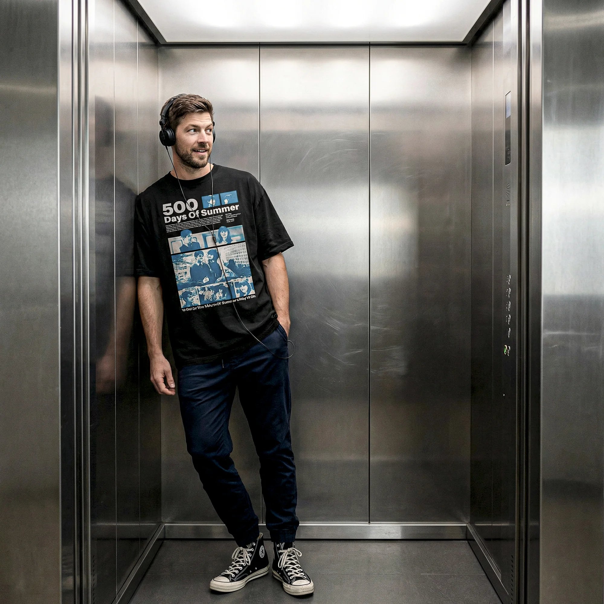 Camiseta Oversized 500days Masculina Preto