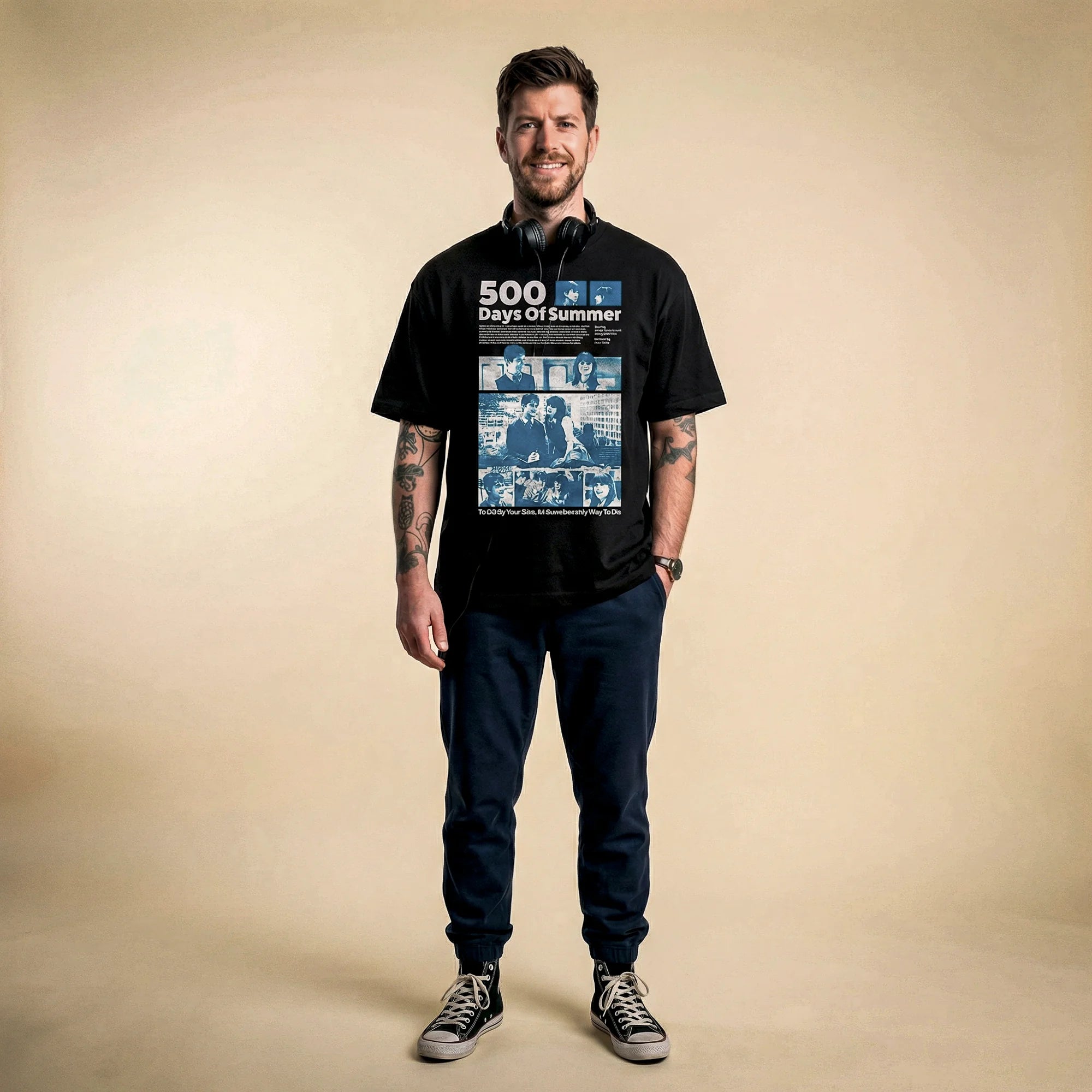 Camiseta Oversized 500days Masculina Preto