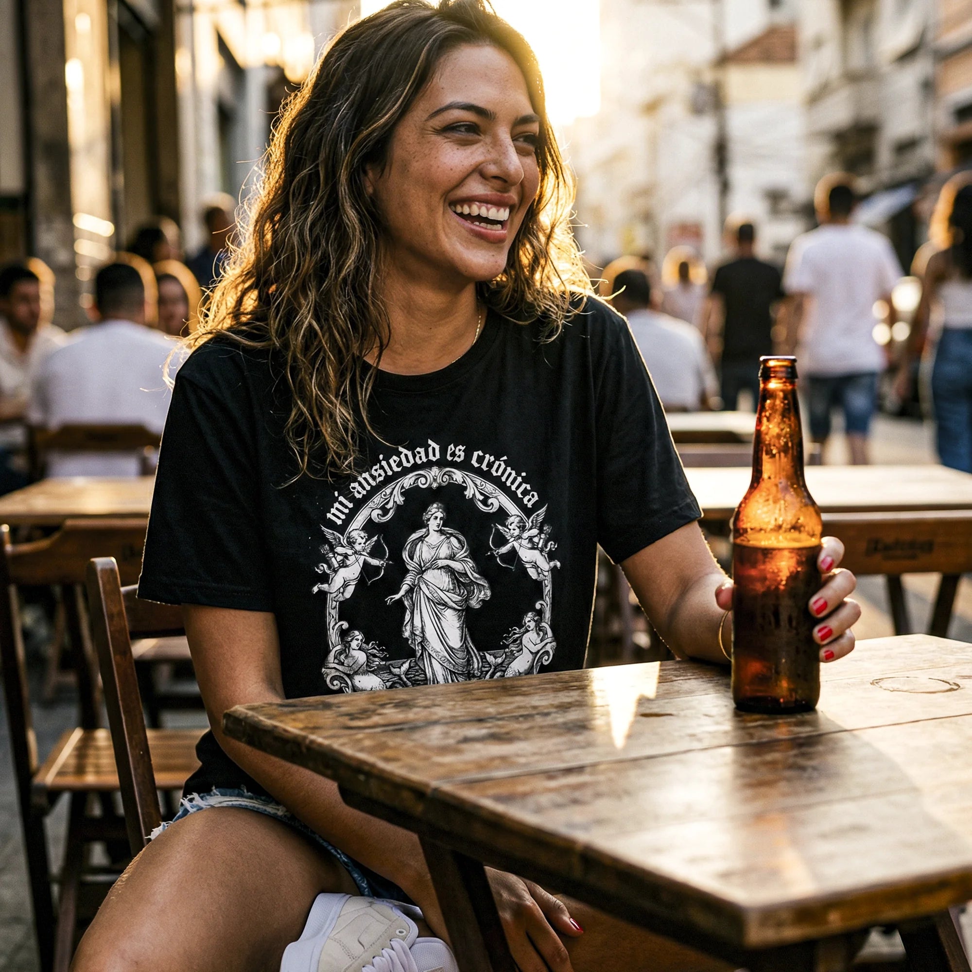 Camiseta Oversized ANSIEDAD Feminina Preto