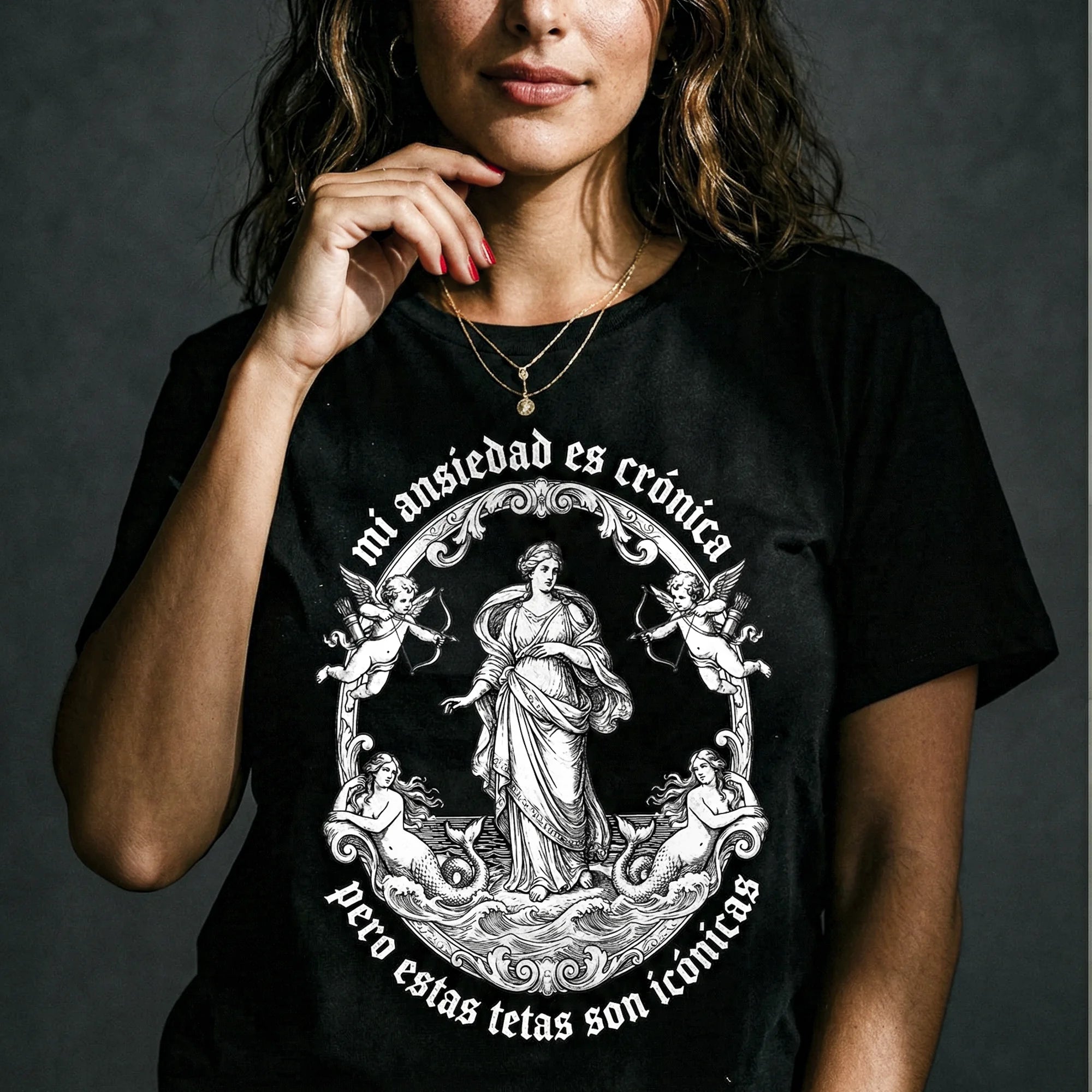 Camiseta Oversized ANSIEDAD Feminina Preto