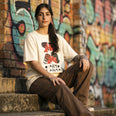 Camiseta Oversized Afeto Feminina Off-White
