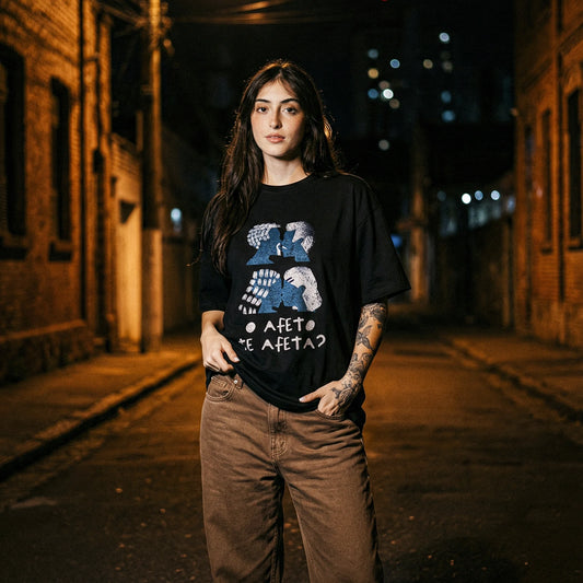Camiseta Oversized Afeto Feminina Preto