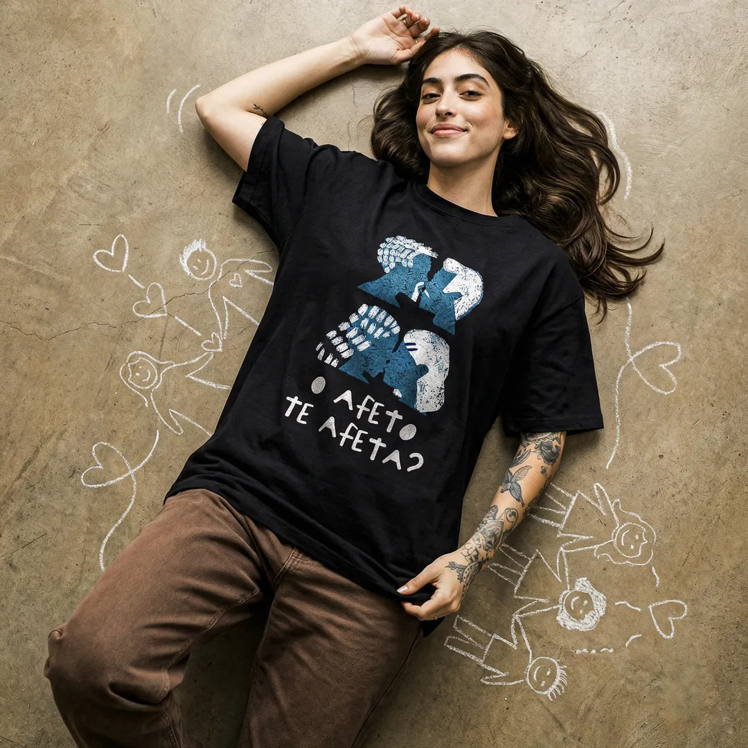 Camiseta Oversized O Afeto Te Afeta? Feminina Preto