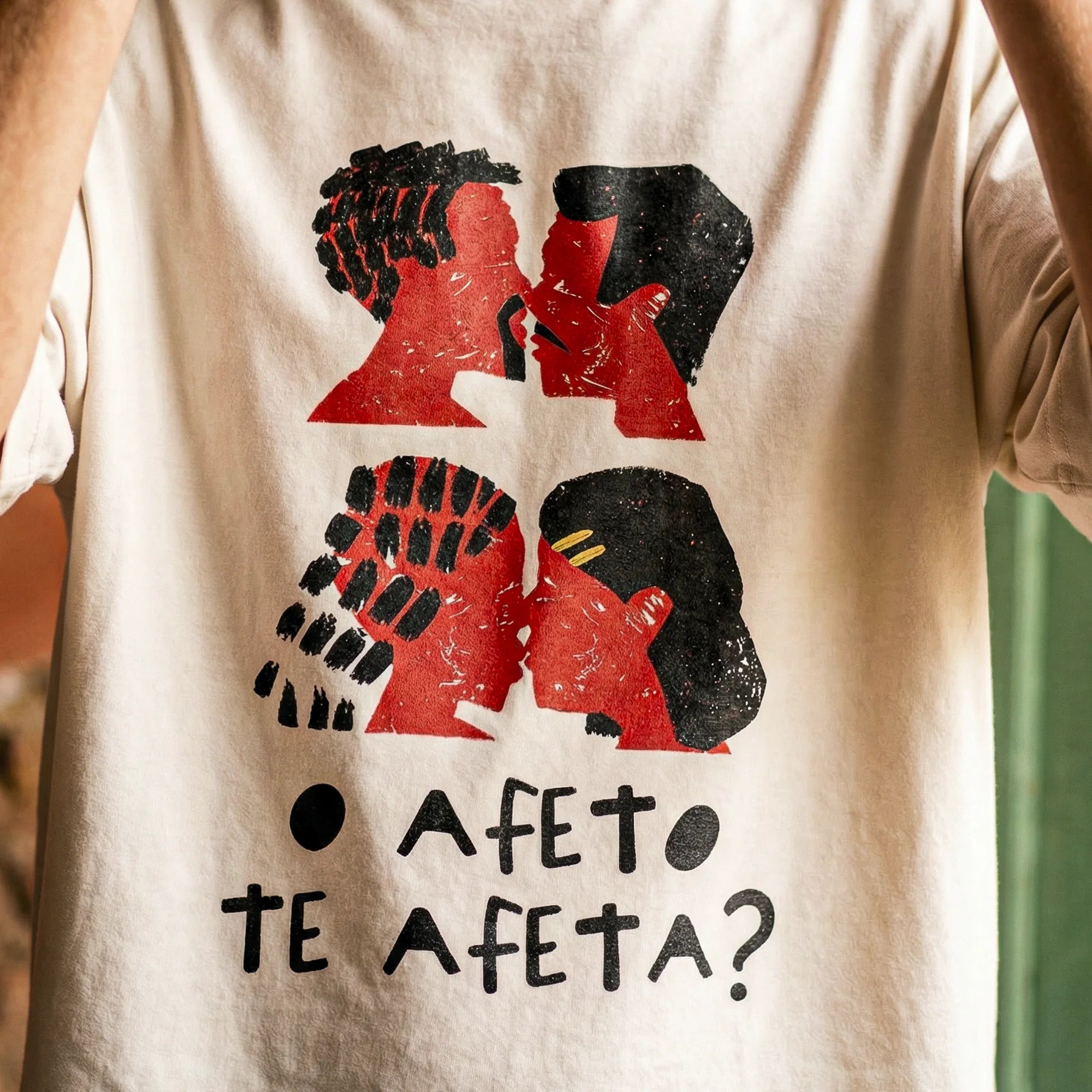 Camiseta Oversized Afeto Masculina Off-White