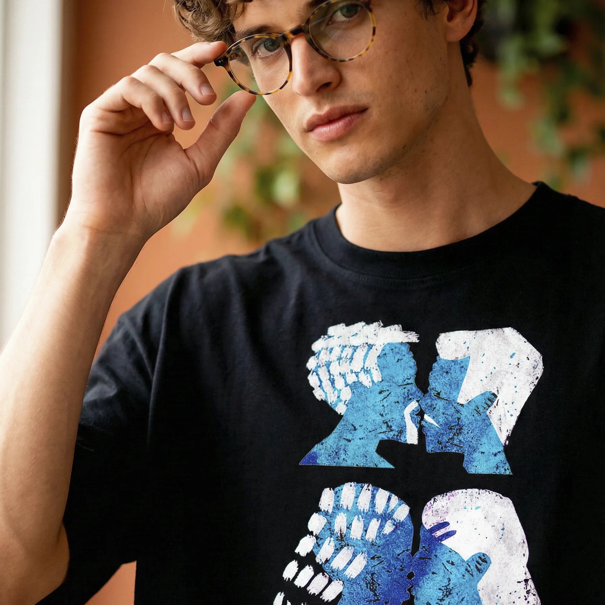 Camiseta Oversized Afeto Masculina Preto
