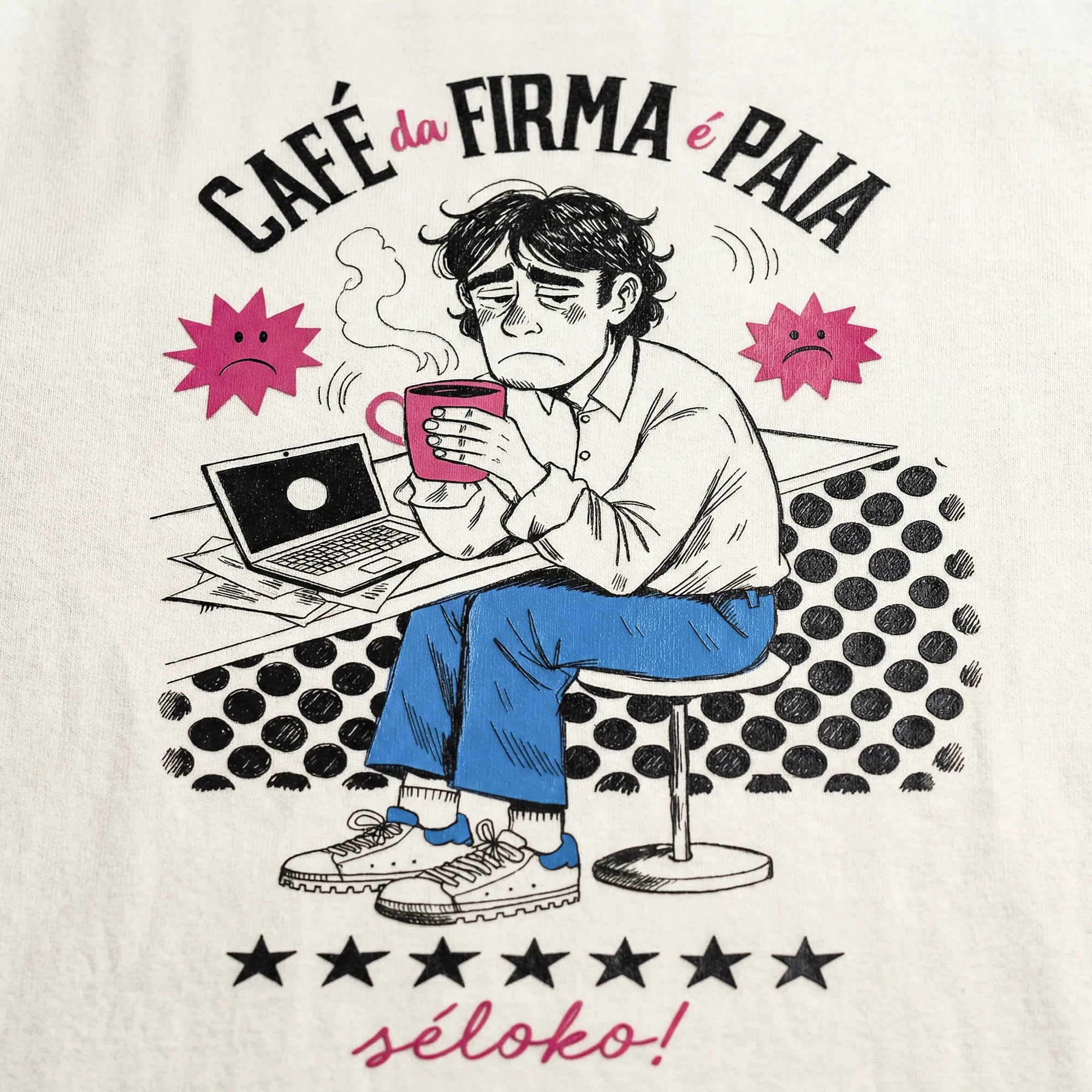 Camiseta Oversized Café na Firma é Paia Masculina Off-White