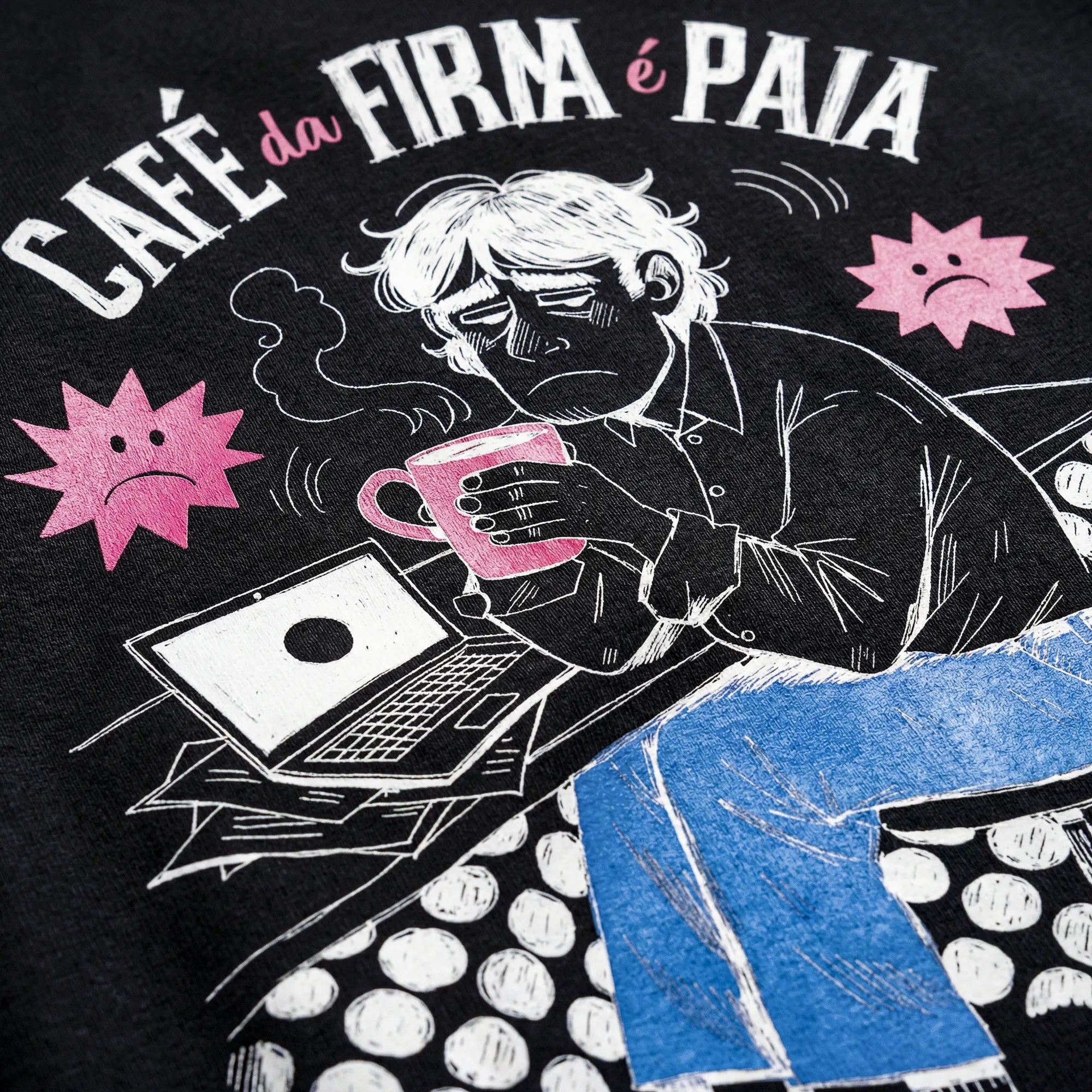 Camiseta Oversized Café na Firma é Paia Masculina Preto