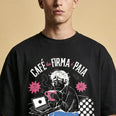 Camiseta Oversized Café na Firma é Paia Masculina Preto