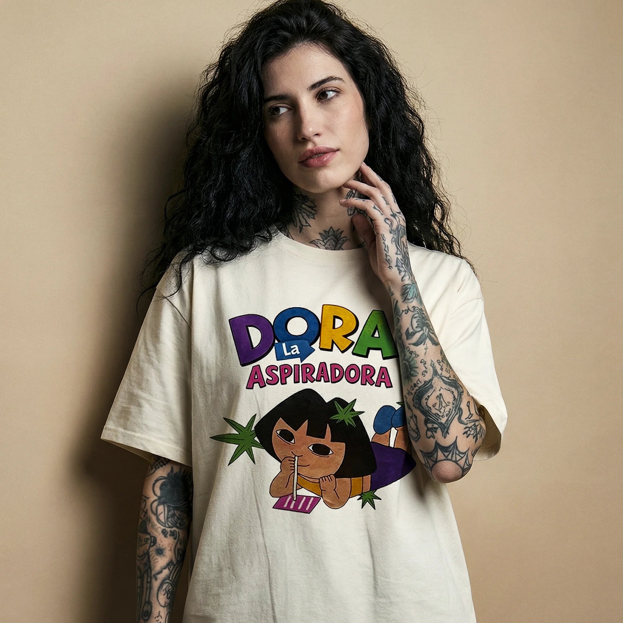 Camiseta Oversized Dora Feminina Off-White