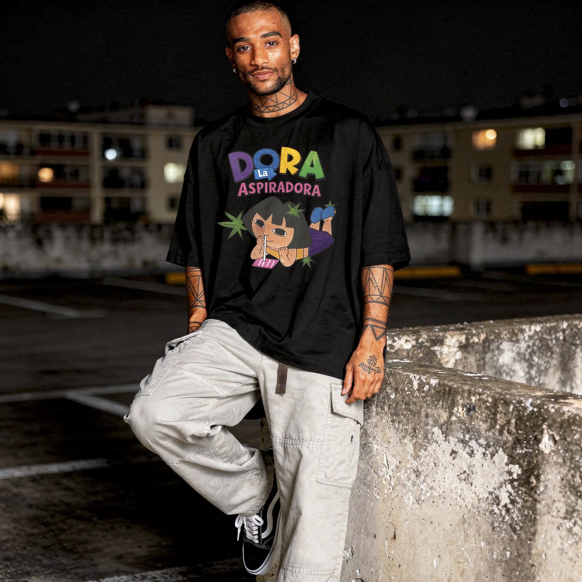Camiseta Oversized Dora Masculina Preto