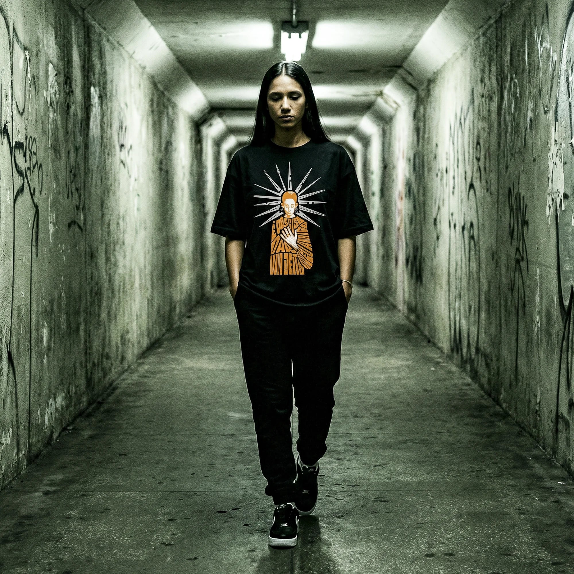 Camiseta Oversized EPRECISO Feminina Preto