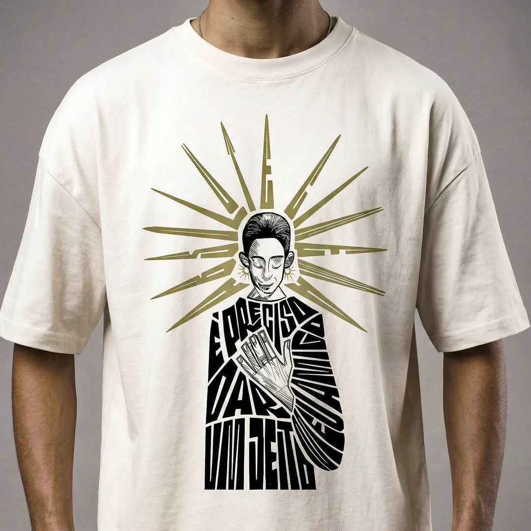 Camiseta Oversized É Preciso Dar Um Jeito Masculina Off-White