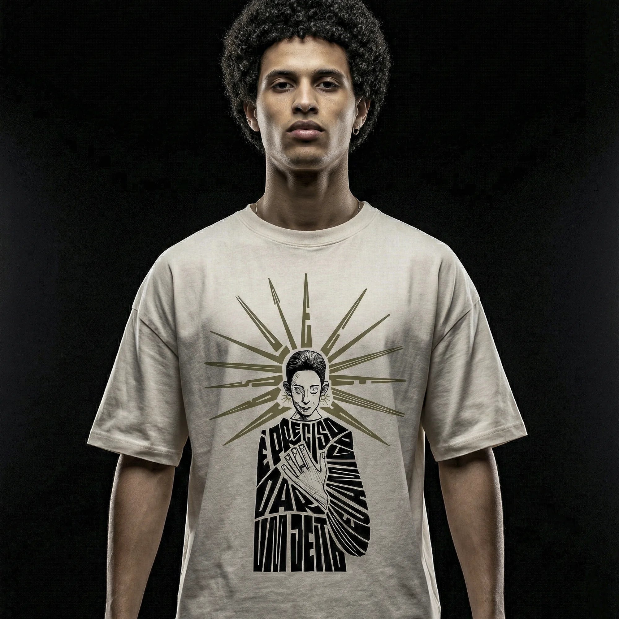 Camiseta Oversized EPRECISO Masculina Off-White