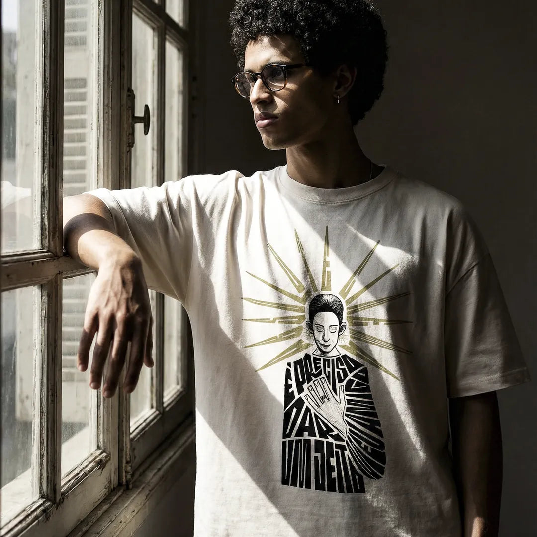 Camiseta Oversized É Preciso Dar Um Jeito Masculina Off-White