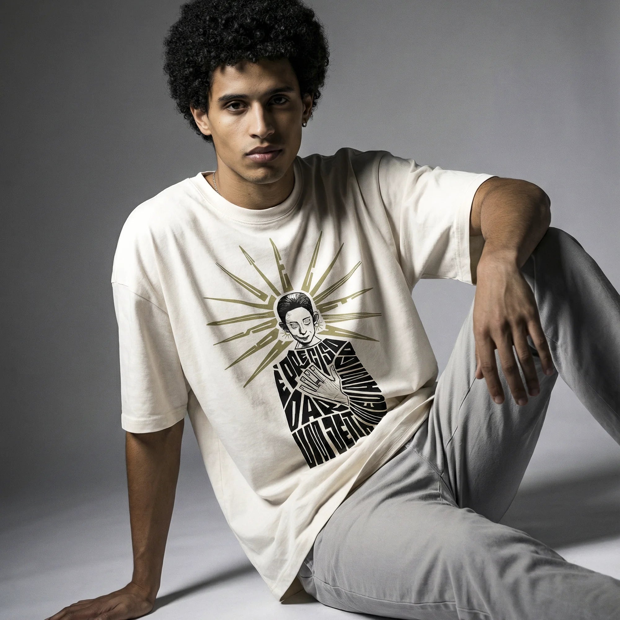 Camiseta Oversized EPRECISO Masculina Off-White