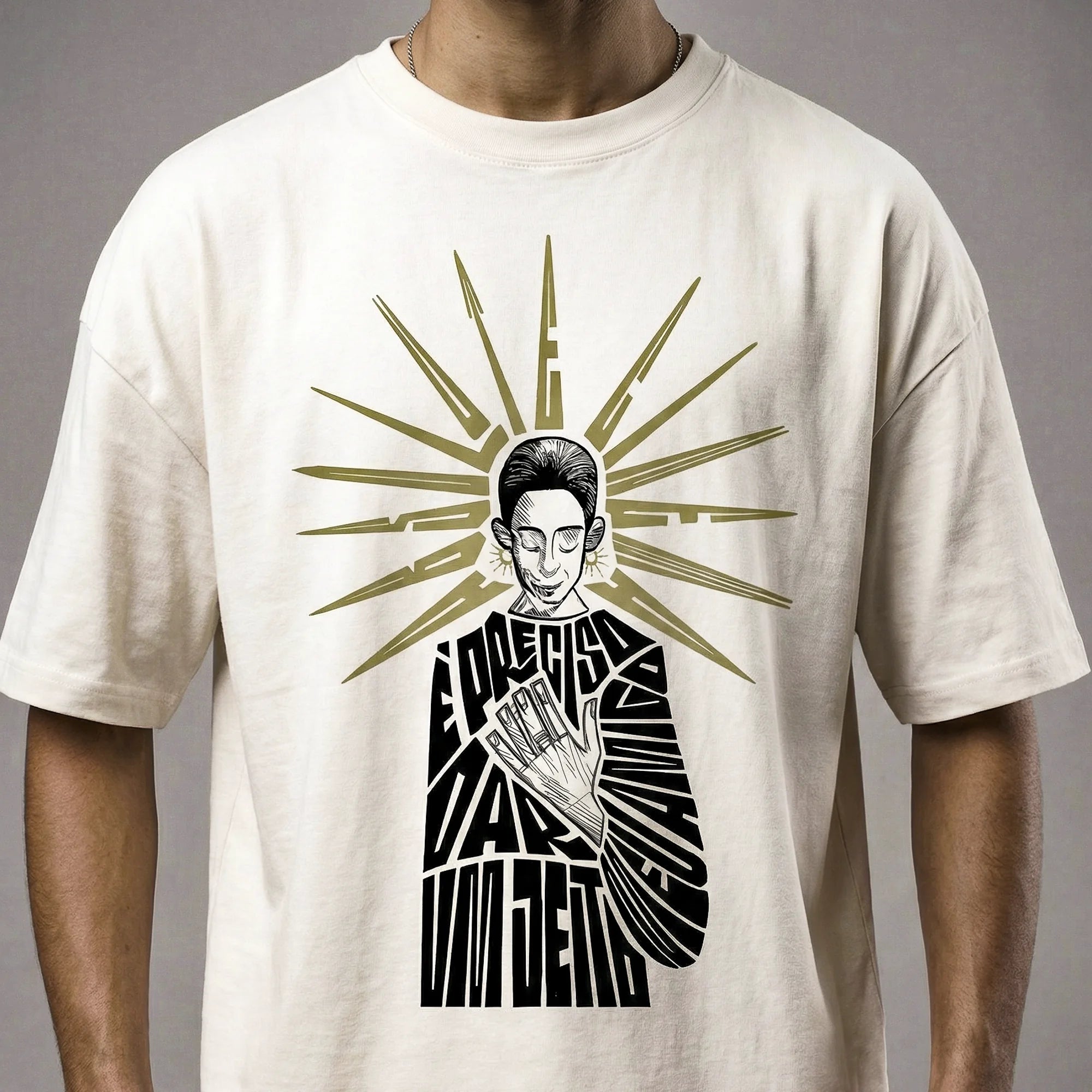Camiseta Oversized EPRECISO Masculina Off-White