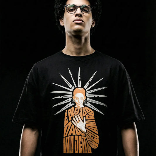 Camiseta Oversized É Preciso Dar Um Jeito Masculina Preto