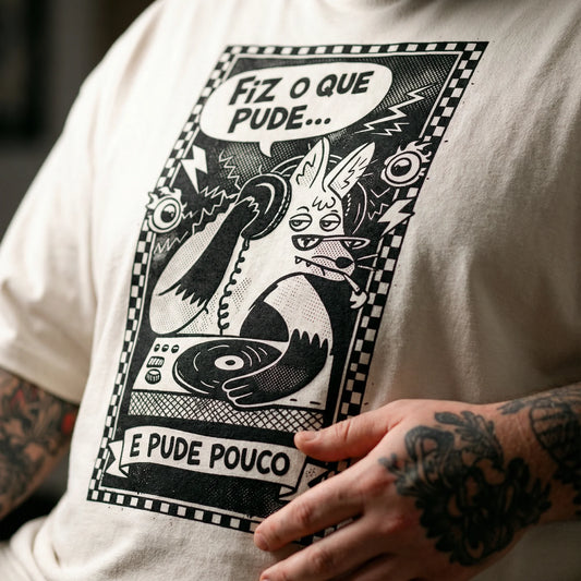 Camiseta Oversized FIZ-O-QUE-PUDE Masculina Off-White