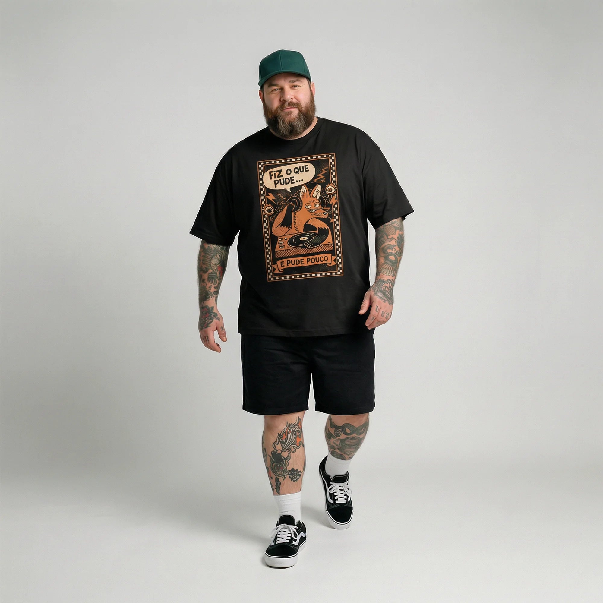 Camiseta Oversized FIZ-O-QUE-PUDE Masculina Preto
