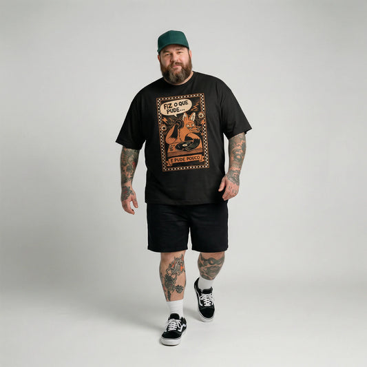 Camiseta Oversized FIZ-O-QUE-PUDE Masculina Preto