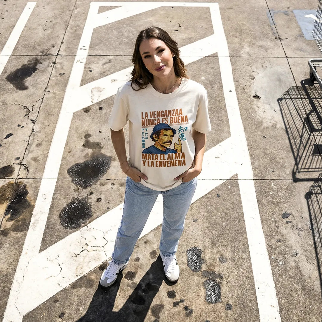 Camiseta Oversized La Venganza Nunca Es Buena Feminina Off-White