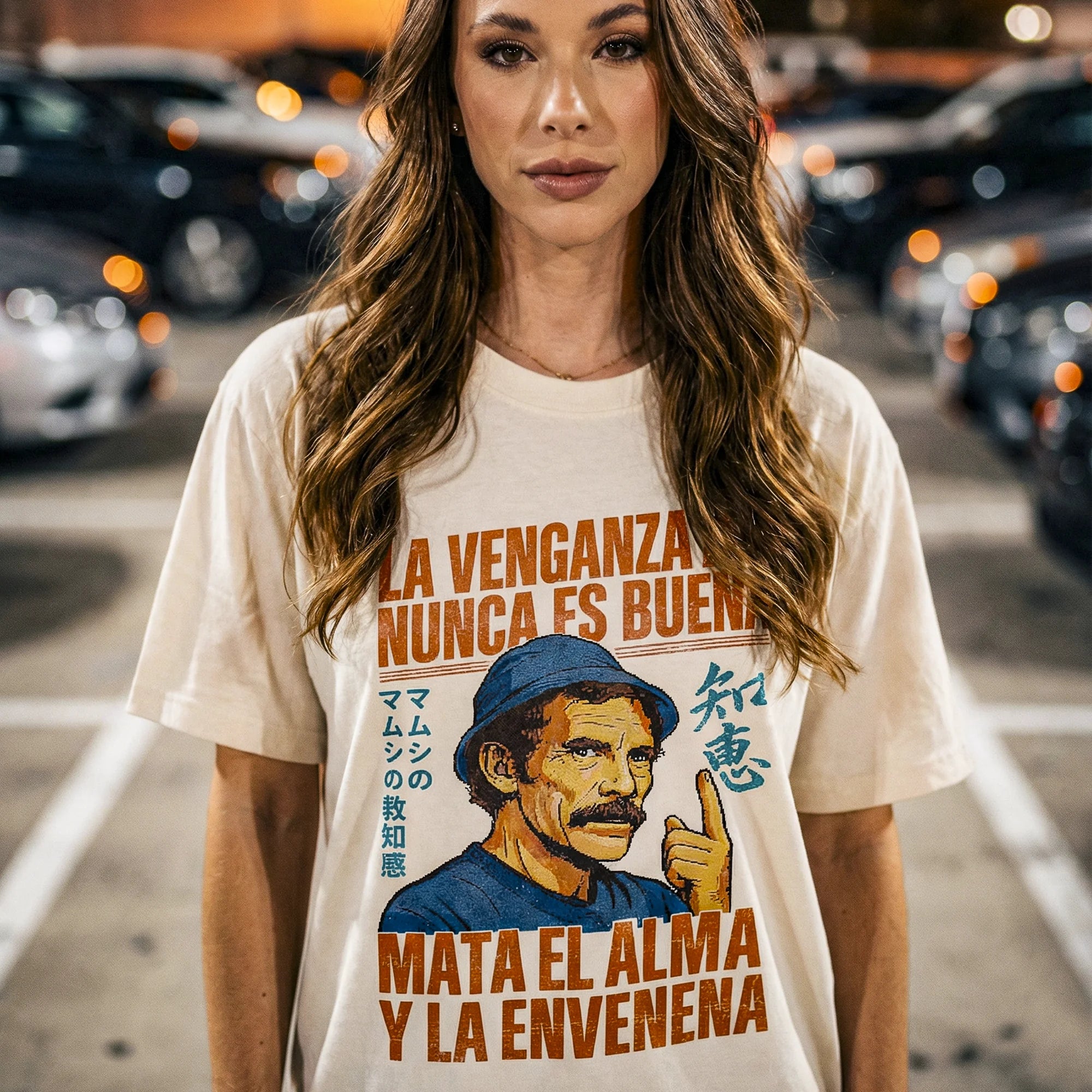 Camiseta Oversized LAVENGANZA Feminina Off-White