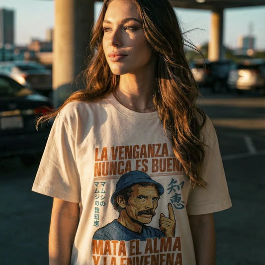 Camiseta Oversized La Venganza Nunca Es Buena Feminina Off-White