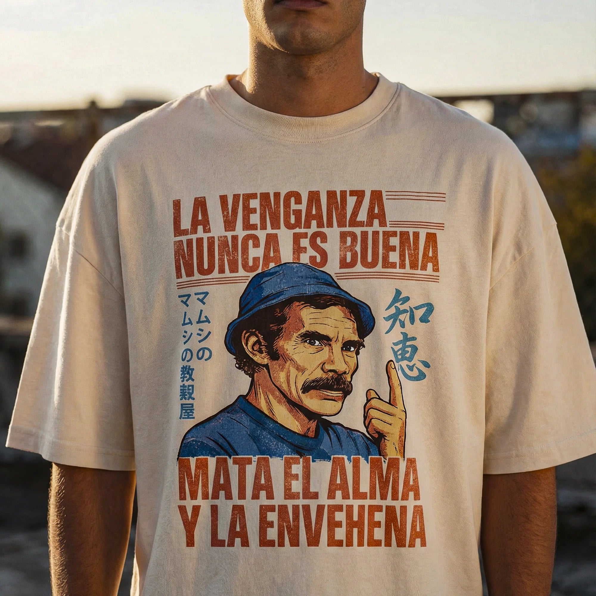 Camiseta Oversized LAVENGANZA Masculina Off-White