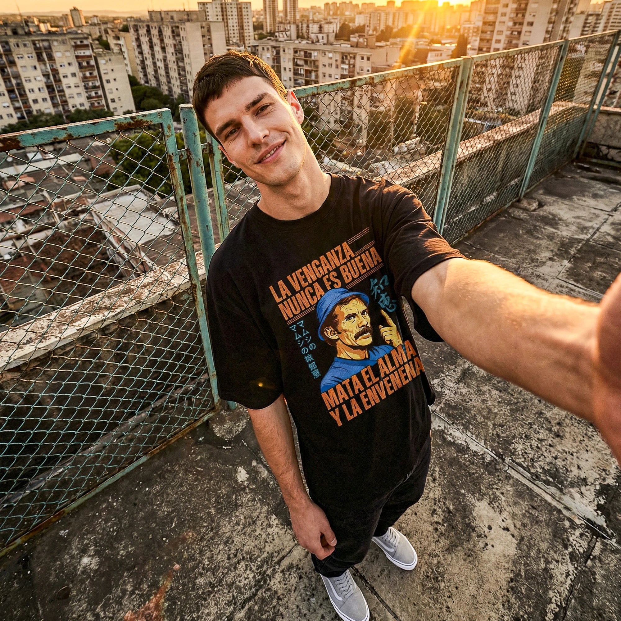 Camiseta Oversized LAVENGANZA Masculina Preto