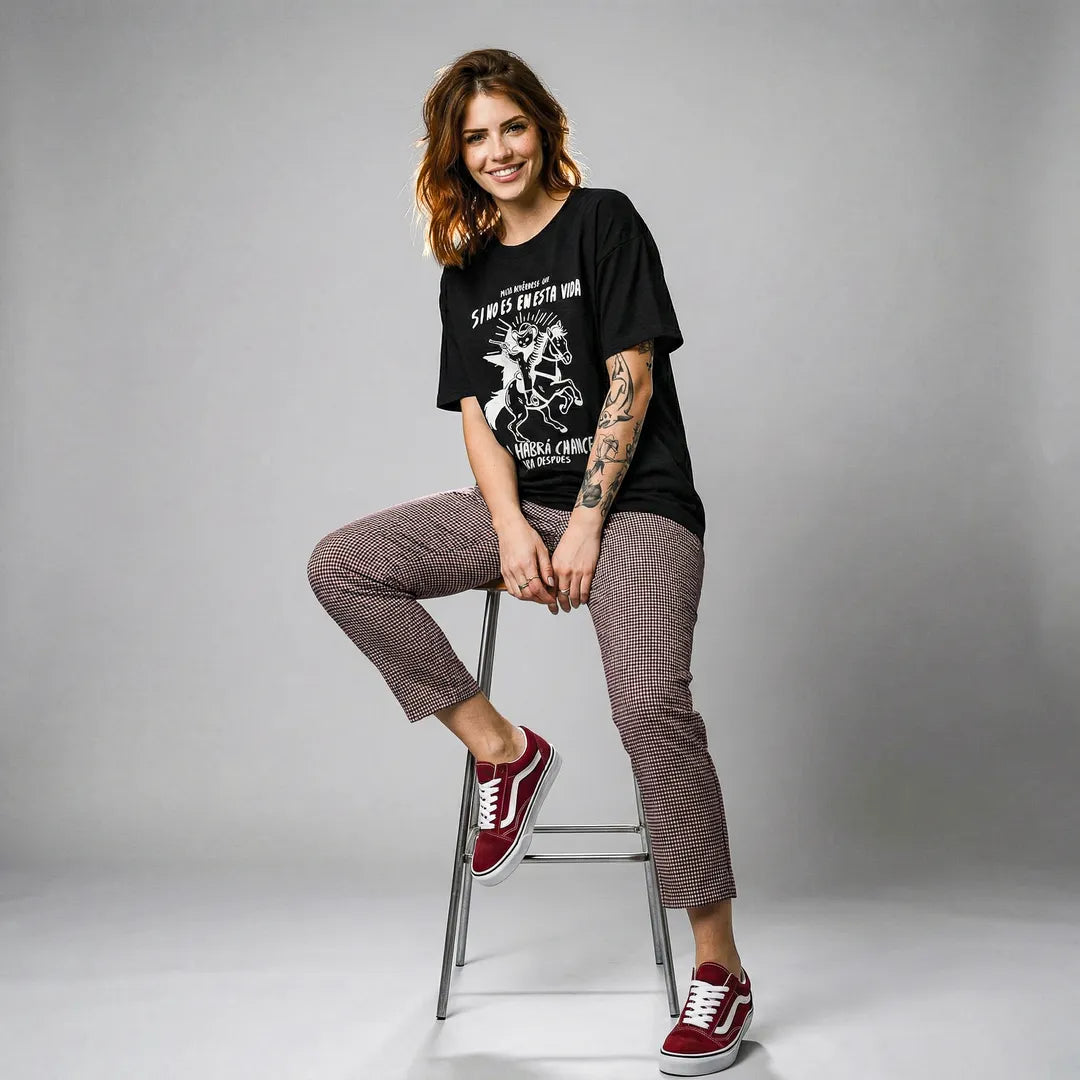 Camiseta Oversized Mijo, Acuérdese de Morir Feminina Preto