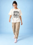 Camiseta Oversized Maratona Fuga Fiscal Feminina Off-White