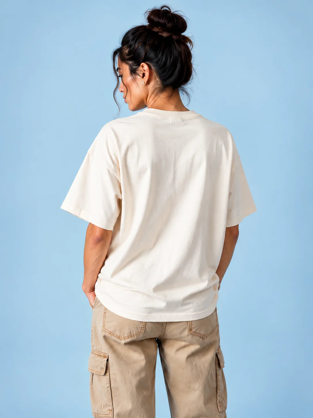 Camiseta Oversized Maratona Fuga Fiscal Feminina Off-White