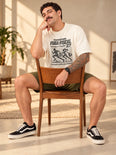 Camiseta Oversized Maratona Fuga Fiscal Masculina Off-White