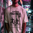 Camiseta Oversized MaratonaFiscal Masculina Off-White