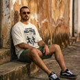 Camiseta Oversized MaratonaFiscal Masculina Off-White