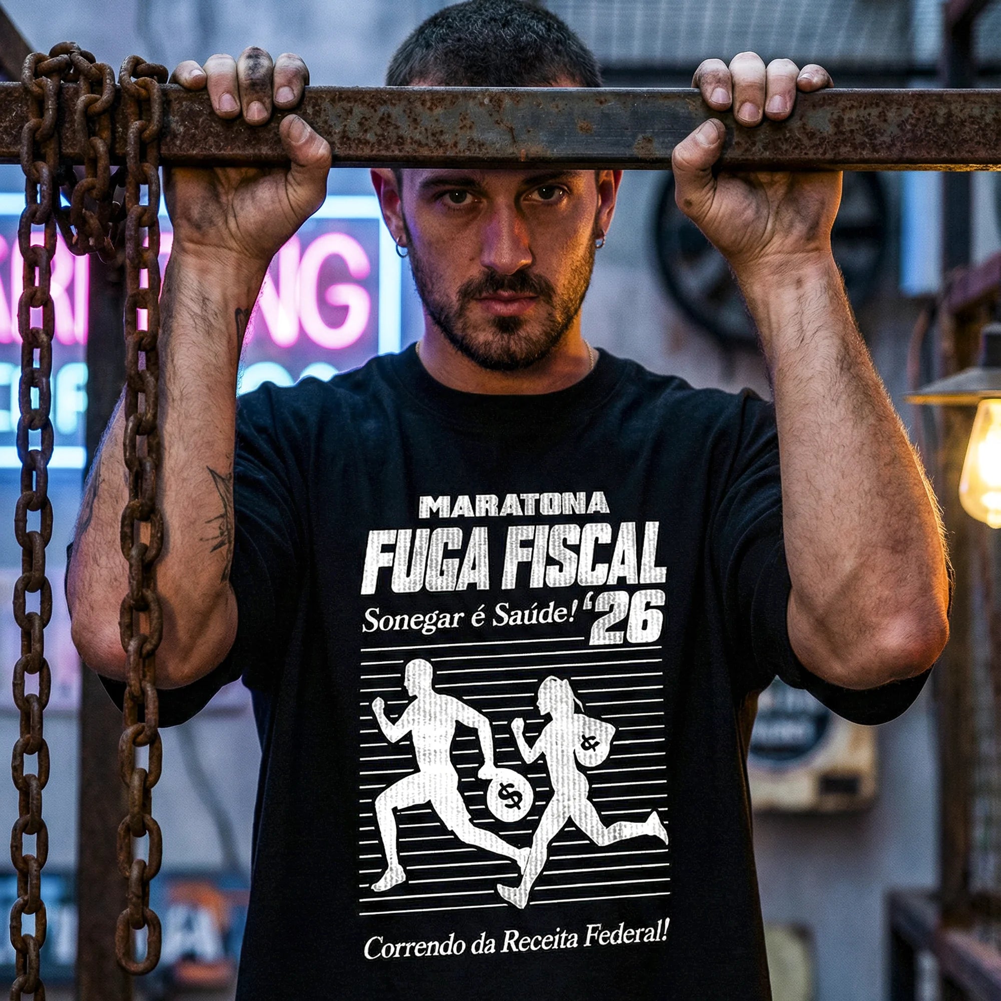 Camiseta Oversized MaratonaFiscal Masculina Preto