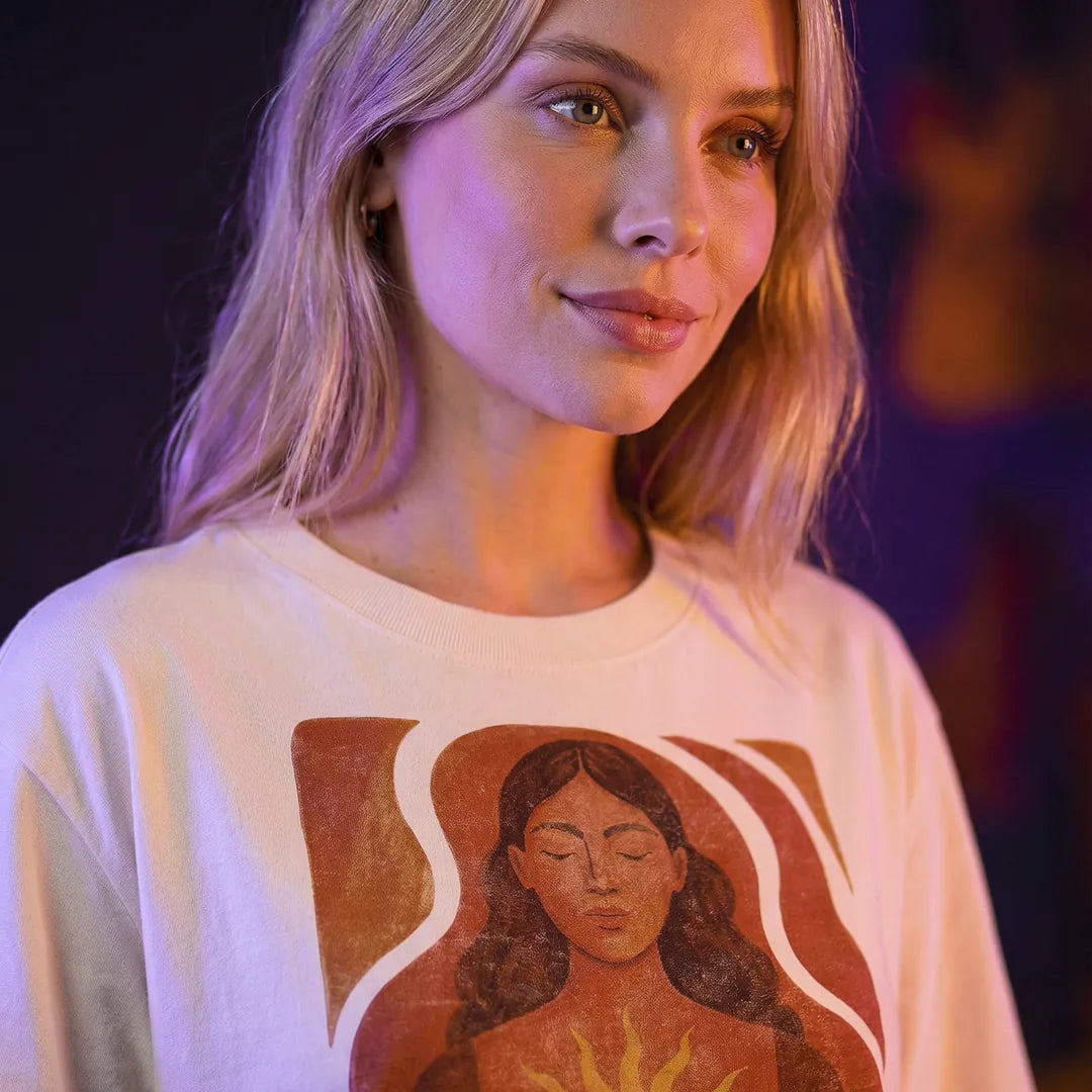 Camiseta Oversized Meu Corpo é Morada de Um Sol Feminina Off-White 06