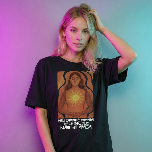 Camiseta Oversized MeuCorpo Feminina Preto